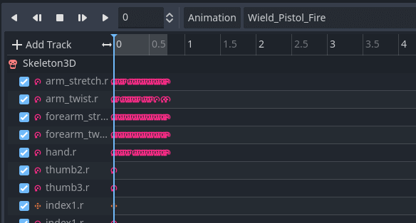 Image displaying an animation track in Godot